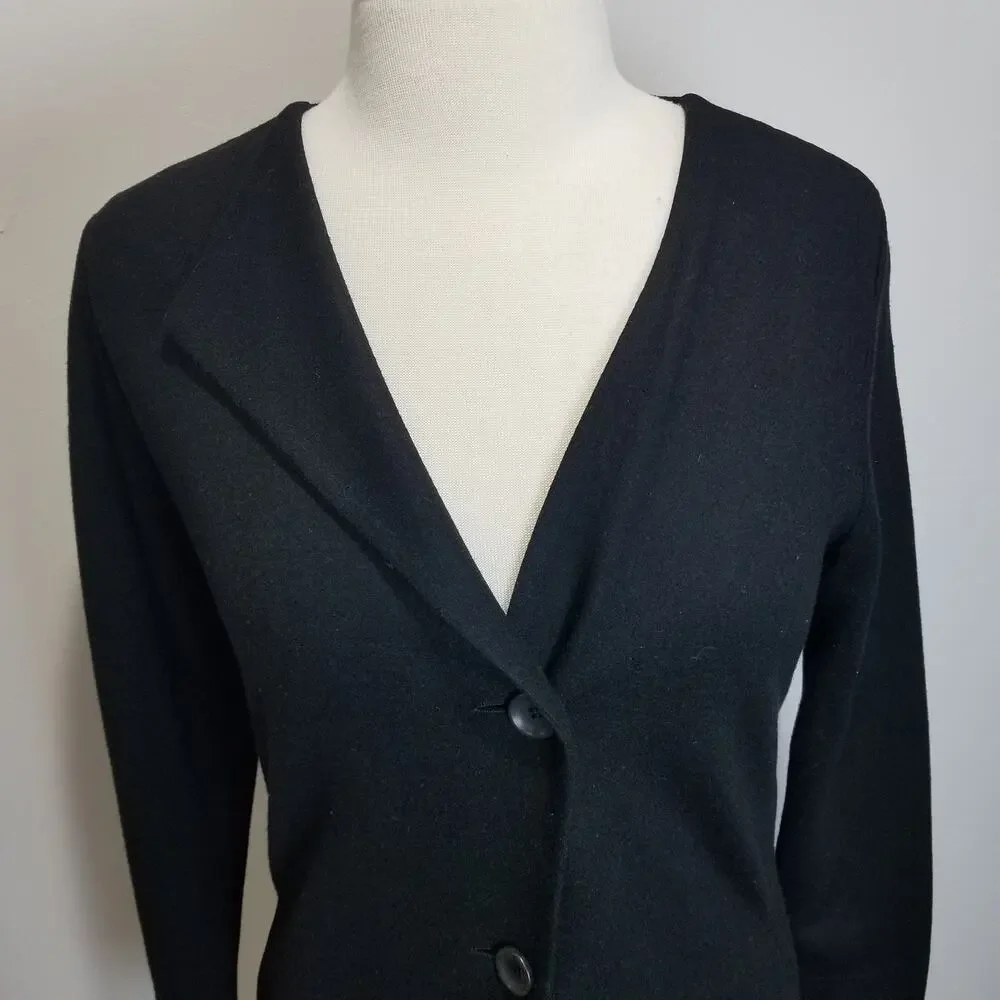 Oska Danielle Jacket 532 Size 1 Black Virgin Wool Peplum Waistcoat Legenlook